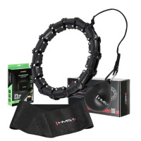 HMS Sada černé masážní Hula Hoop se závažím HHW11 a zeštíhlujícího bederního pásu BR163 PLUS SIZE HMS Sada černé masážní Hula Hoop se závažím HHW11 a zeštíhlujícího bederního pásu BR163 PLUS SIZE