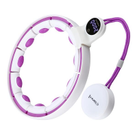 HMS Masážní hula hoop HHM16 se závažím, magnety a počítadlem bílá/fialová HMS Masážní hula hoop HHM16 se závažím, magnety a počítadlem bílá/fialová