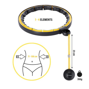 HMS Masážní hula hoop HHM21 se závažím, magnety a počítadlem černá/žlutá 