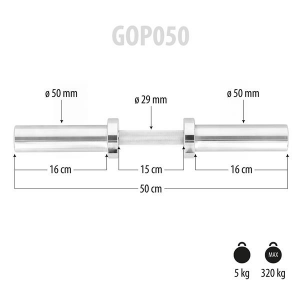 HMS Jednoruční olympijská osa GOP050 5kg 50cm 