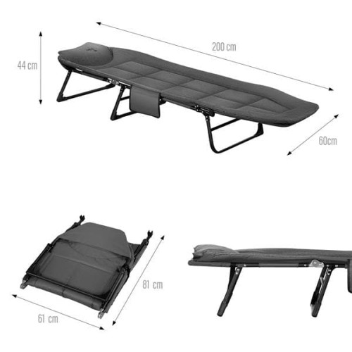 Udobni HMS sklopivi krevet za kampiranje NILS Camp 200cm Udobni HMS sklopivi krevet za kampiranje NILS Camp 200cm