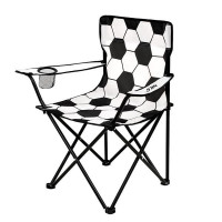 Bijelo-crni sklopivi tabure - print nogometne lopte 