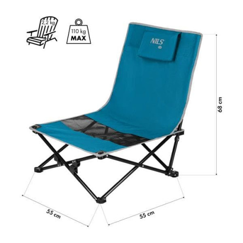 Sklopiva stolica za plažu NILS Camp NC3306 plavo/siva Sklopiva stolica za plažu NILS Camp NC3306 plavo/siva