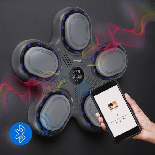 HMS elektronička meta za boks TB11 s LED-om, Bluetoothom i rukavicama (stroj za glazbeni boks) 