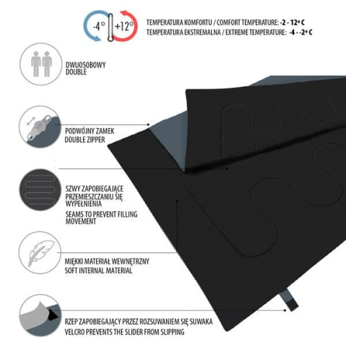 NC2001 siva vreća za spavanje za dvije osobe marke NILS CAMP 