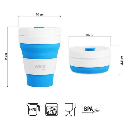 Silikonska šalica za planinarenje NC4103 475 ml NILS CAMP Silikonska šalica za planinarenje NC4103 475 ml NILS CAMP