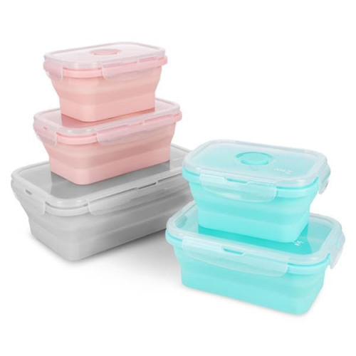 Sklopiva kutija za grickalice boje mente, 500 ml, NILS CAMP posuda Sklopiva kutija za grickalice boje mente, 500 ml, NILS CAMP posuda