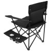 Sklopiva kamperska stolica s držačem za piće, crna 