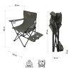 Sklopiva kamperska stolica s držačem, kaki NC3301 