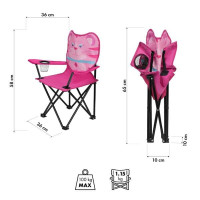 Nils Fun Dječja sklopiva stolica za djevojčice NC3305 Mačka 