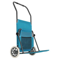 Sklopiva ležaljka za plažu na kotačima plava Sklopiva ležaljka za plažu na kotačima plava