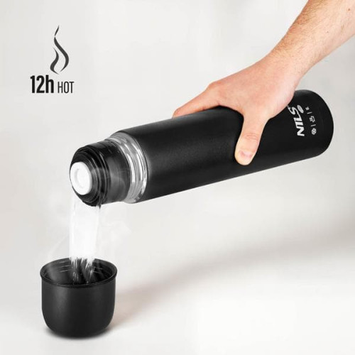 Crna Nils Camp termosica 1l za čaj, kavu i vodu, težina 530g Crna Nils Camp termosica 1l za čaj, kavu i vodu, težina 530g