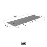 Siva sklopiva ležaljka za kampiranje 190 cm Nils Camp 