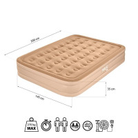 Bež Nils Camp zračni madrac 200x145x35 cm s pumpom Bež Nils Camp zračni madrac 200x145x35 cm s pumpom