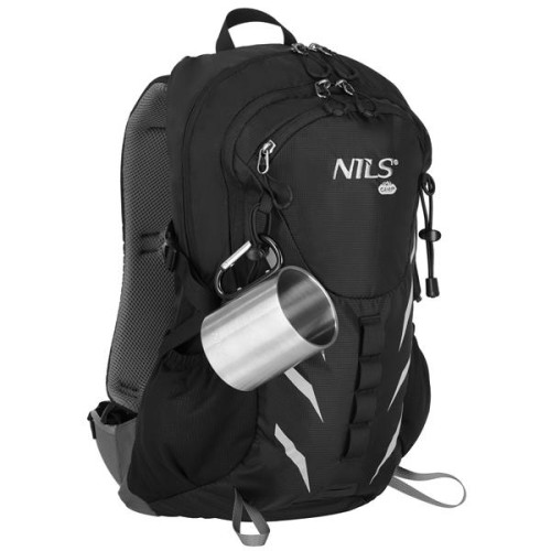 Šalica za kampiranje crna 300 ml s karabinerom Nils Camp Šalica za kampiranje crna 300 ml s karabinerom Nils Camp