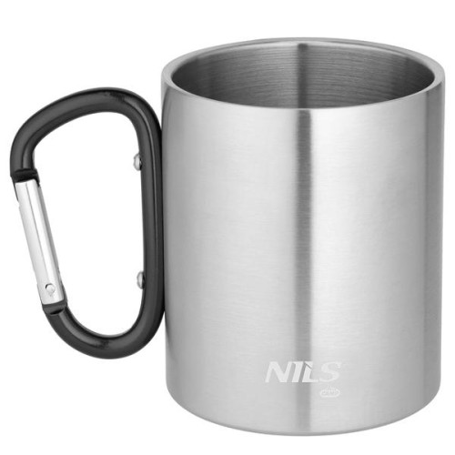 Šalica za kampiranje crna 300 ml s karabinerom Nils Camp Šalica za kampiranje crna 300 ml s karabinerom Nils Camp