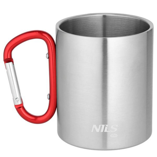 Šalica s karabinerom 300 ml crvena Nils Camp NC17110 Šalica s karabinerom 300 ml crvena Nils Camp NC17110