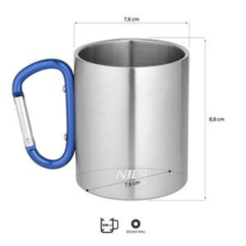 Šalica za kampiranje 300 ml plava s karabinerom Nils Camp NC17110 Šalica za kampiranje 300 ml plava s karabinerom Nils Camp NC17110