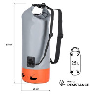 Siva vodootporna torba kapaciteta 25 litara 