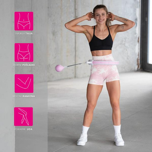 Set masažnog hula hoop-a i pojasa za mršavljenje ružičaste boje Set masažnog hula hoop-a i pojasa za mršavljenje ružičaste boje