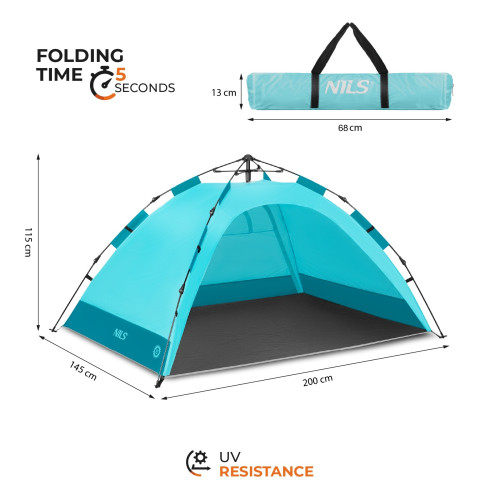 NC4802 PLAVI POP-UP ŠATOR ZA PLAŽU NILS NC4802 PLAVI POP-UP ŠATOR ZA PLAŽU NILS
