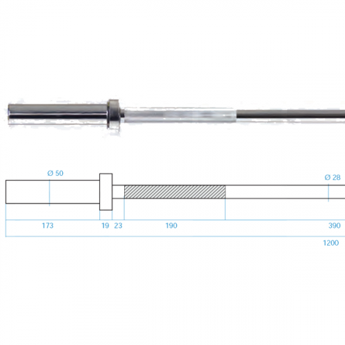 HMS Olimpijska os Premium GO160 120 x 5 cm. 