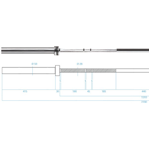 HMS Olimpijska os PREMIUM GO685 220 cm x 50 mm 