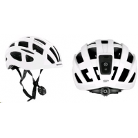 Spokey POINTER PRO Biciklistička kaciga s LED bljeskalicom i žmigavcima, 55-58 cm, bijela narančasta 58-61 