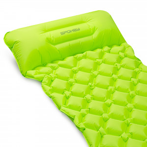 Spokey AIR BED JASTUK Madrac na napuhavanje s jastukom, 190 x 60 x 6 cm, R-vrijednost 2,5, zeleni 