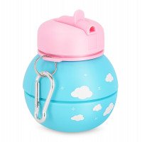 Spokey CORT Sklopiva silikonska boca, plavo-ružičasta, 0,52 l.