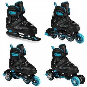 Spokey QUATTRO 4IN1 Klizaljke crno-zlatne, podesive, ABEC7 Carbon, vel. 38-41 (prikaz, ostalo). 