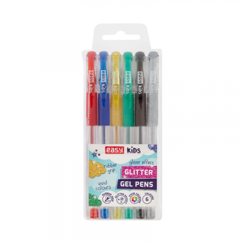 Spokey EASY GLITTER Gelová pera se třpytkami, 1,0 mm, 6 ks v balení, mix barev Spokey EASY GLITTER Gelová pera se třpytkami, 1,0 mm, 6 ks v balení, mix barev