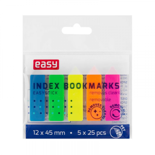 Spokey Záložky plastové, 45x12 mm, mix neón 5 barev á 25 ks Spokey Záložky plastové, 45x12 mm, mix neón 5 barev á 25 ks