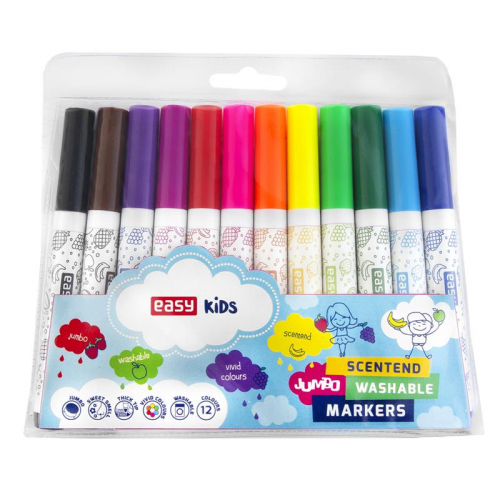 Spokey EASY ZAPJUMBO Vypratelné JUMBO fixy s vůní, 12 barev Spokey EASY ZAPJUMBO Vypratelné JUMBO fixy s vůní, 12 barev