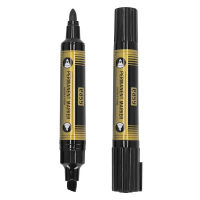 Spokey EASY DOUBLE PERM Oboustranný permanentní popisovač se seříznutým a kulatým hrotem, černý, 24 ks v balení Spokey EASY DOUBLE PERM Oboustranný permanentní popisovač se seříznutým a kulatým hrotem, černý, 24 ks v balení