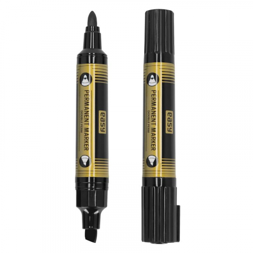 Spokey EASY DOUBLE PERM Oboustranný permanentní popisovač se seříznutým a kulatým hrotem, černý, 24 ks v balení Spokey EASY DOUBLE PERM Oboustranný permanentní popisovač se seříznutým a kulatým hrotem, černý, 24 ks v balení
