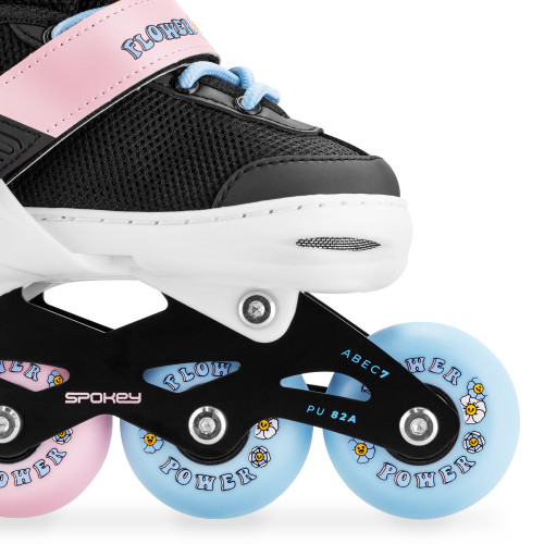 Spokey JOY Dětské kolečkové brusle, černo-růžové, ABEC7 Carbon, vel. 27-34 Spokey JOY Dětské kolečkové brusle, černo-růžové, ABEC7 Carbon, vel. 27-34