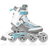 Spokey PRIME PRO Kolečkové brusle, bílo-tyrkysové, ABEC9 Carbon, vel. 37-41 