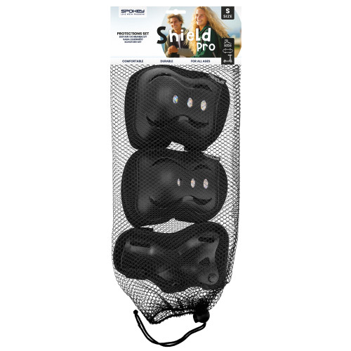 Spokey SHIELD 3-dijelni set dječjih štitnika crne veličine M Spokey SHIELD 3-dijelni set dječjih štitnika crne veličine M