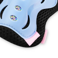 Spokey SHIELD 3-dijelni set dječjih štitnika, plavo-roza, veličina M 