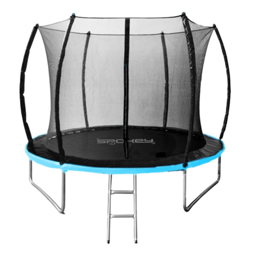Trampolin Spokey BOUNCE 305 cm sa sigurnosnom mrežom i stepenicama, crno-plavi Trampolin Spokey BOUNCE 305 cm sa sigurnosnom mrežom i stepenicama, crno-plavi