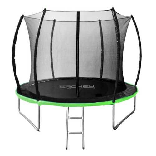 Trampolin Spokey BOUNCE 305 cm sa sigurnosnom mrežom i stepenicama, crno-zeleni Trampolin Spokey BOUNCE 305 cm sa sigurnosnom mrežom i stepenicama, crno-zeleni