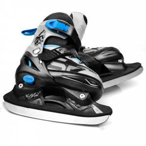 Spokey QUATTRO 4IN1 Klizaljke crno-sivo-plave, podesive, ABEC7 Carbon, vel. 38-41 (prikaz, ostalo). 