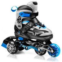 Spokey QUATTRO 4IN1 Klizaljke crno-sivo-plave, podesive, ABEC7 Carbon, vel. 38-41 (prikaz, ostalo). Spokey QUATTRO 4IN1 Klizaljke crno-sivo-plave, podesive, ABEC7 Carbon, vel. 38-41 (prikaz, ostalo).