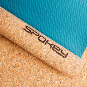 Spokey SAVASANA prostirka za jogu od pluta, 180 x 60 x 0,4 cm, plava 