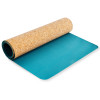 Spokey SAVASANA prostirka za jogu od pluta, 180 x 60 x 0,4 cm, plava 