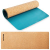 Spokey SAVASANA prostirka za jogu od pluta, 180 x 60 x 0,4 cm, plava 