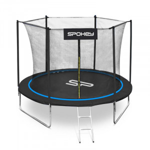 Spokey JUMPER Trampolin crno-plavi, promjer 244 cm, uklj. zaštitnu mrežu i ljestve 