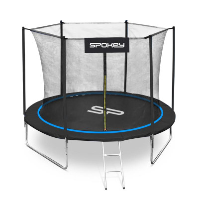 Spokey JUMPER Trampolin crno-plavi, promjer 244 cm, uklj. zaštitnu mrežu i ljestve