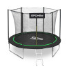 Spokey JUMPER Trampolin crno-zeleni, promjer 244 cm, uklj. zaštitnu mrežu i ljestve 